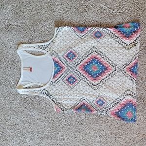 Aztec diamond knit tank top